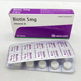 Viên uống BIOTIN 5MG hộp 20 viên- VITAMIN H cho tóc khỏe,da đẹp