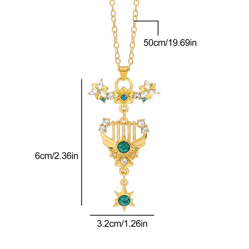 The new game anime Genshin Impact god all-match Wendy carved Qingji Mona Zhongli cartoon same necklace female