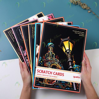 Tranh Cạo Hàn Quốc Khổ Nhỏ A4 Cao Cấp Đa Sắc - Bộ Sưu Tập Colorful 3 (MỚI)