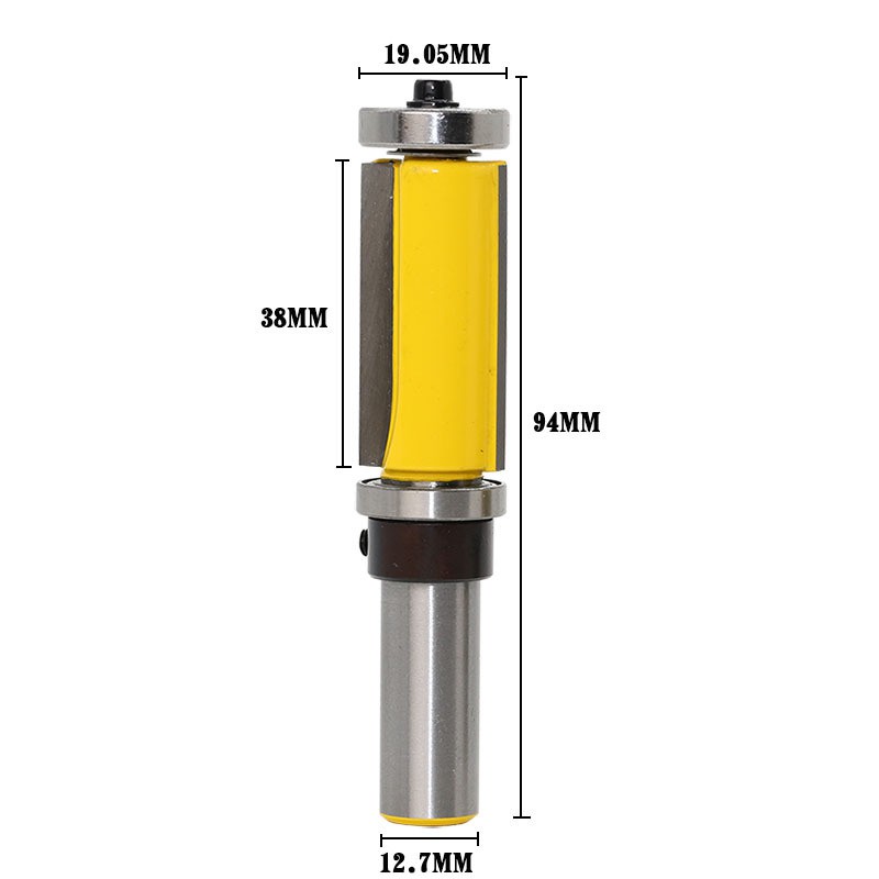 Bộ 2 mũi phay gỗ mũi soi thẳng 2 bi bo cạnh cốt 12.7MM .