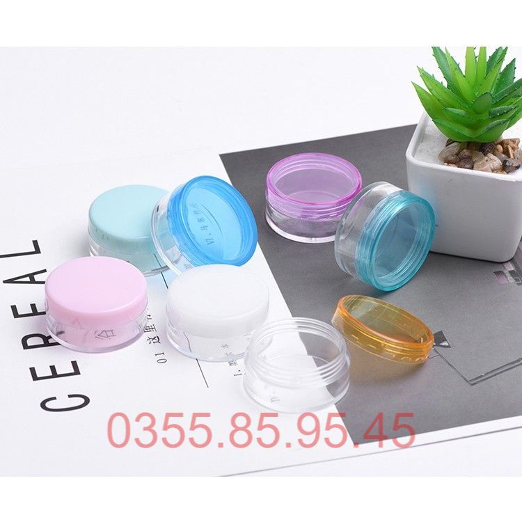 Combo 100 hũ nhựa pet 2G 3G 5g đáy tròn xịn chiết mỹ phẩm, cream, thuốc - Hủ chiết mỹ phẩm du lịch