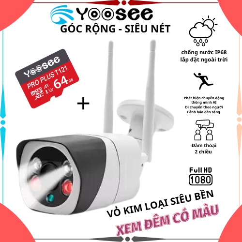 Camera ngoài trời YooSee - 4 đèn hồng ngoại 1080P W634