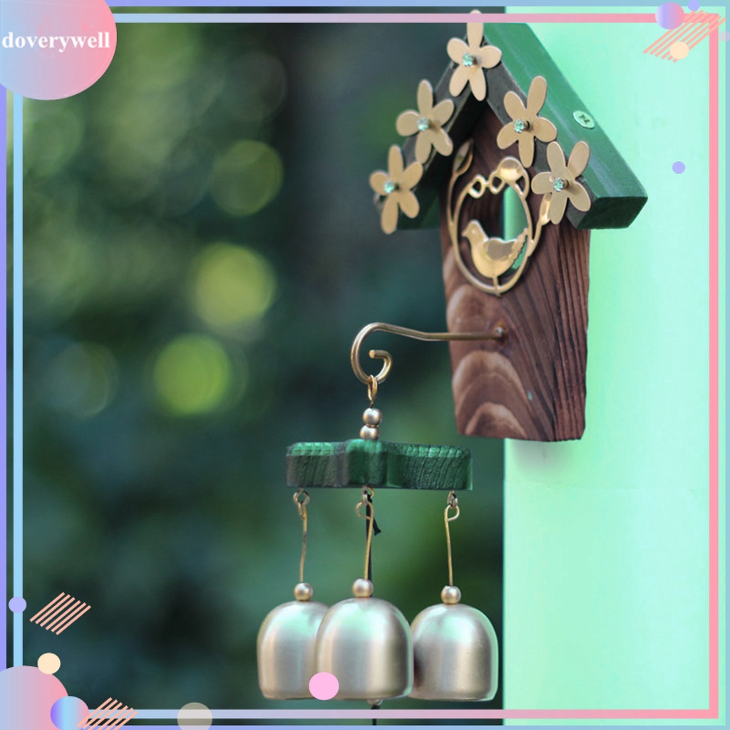 Chuông gió bằng đồng trang trí 3 quả chuông phong cách cổ điển độc đáo trang trí nội thất