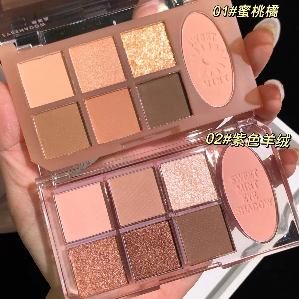 Bảng Phấn Mắt Sweet Mint 7 Màu Lấp Lánh Nhung Mịn 2 Trong 1
