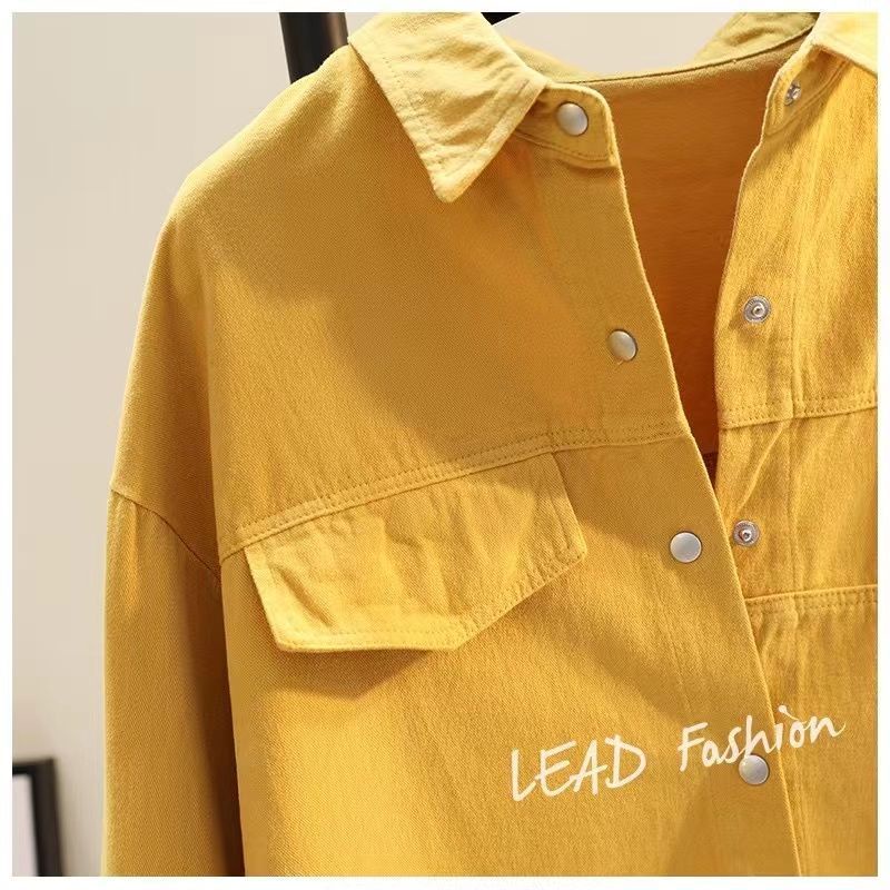 Áo Sơ Mi Nữ Tay Dài Màu Trơn Phong Cách Hàn Quốc