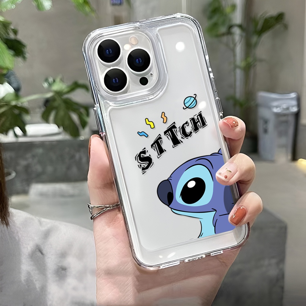 Ốp Điện Thoại Trong Suốt Hình Stitch Cho iphone 14 Pro Max Plus 13 11 12 7Plus X XR XS Max