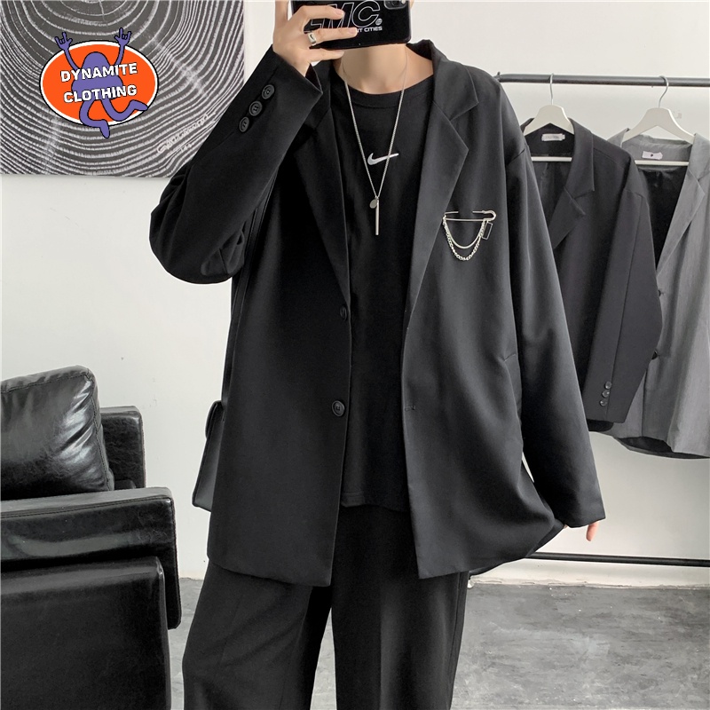 Áo Khoác Vest Màu Trơn Thời Trang Cho Nam Phong Cách Nhật Bản Size M-2XL