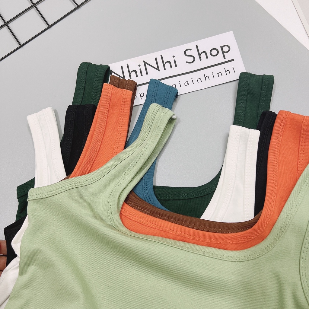 Áo ba lỗ croptop chất zip co giãn, Áo thun kiểu hai dây dáng ôm AS2804 - NhiNhi Shop