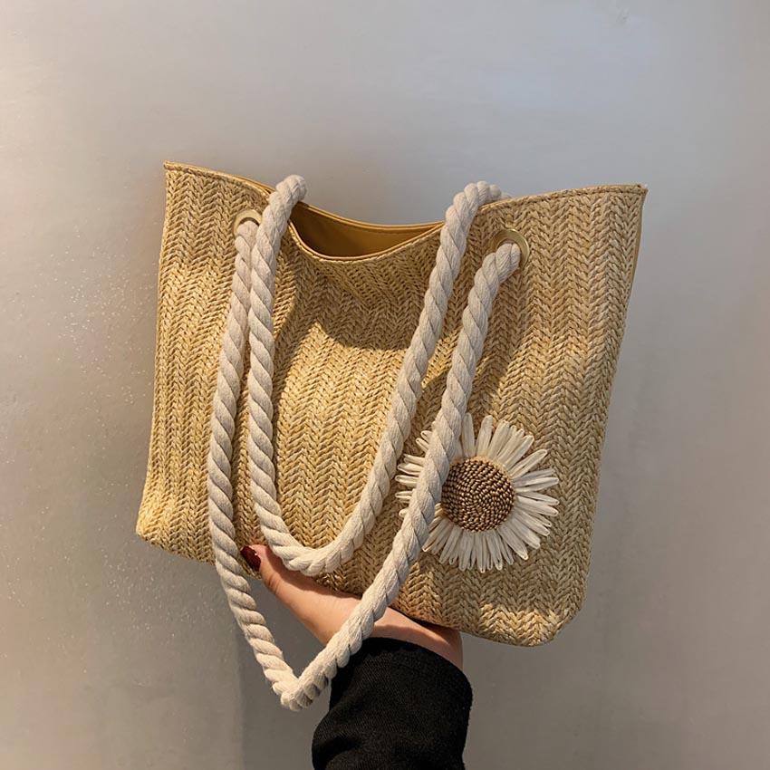 Túi xách nữ dễ thương T1043 NASI Store túi cói cầm tay mẫu mới đẹp có dây kéo thời trang