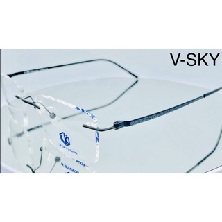 Gọng Kính Cận Nam/Nữ (Không Khung Viền) Titanium V-SKY Hàn Quốc Cao Cấp 9187