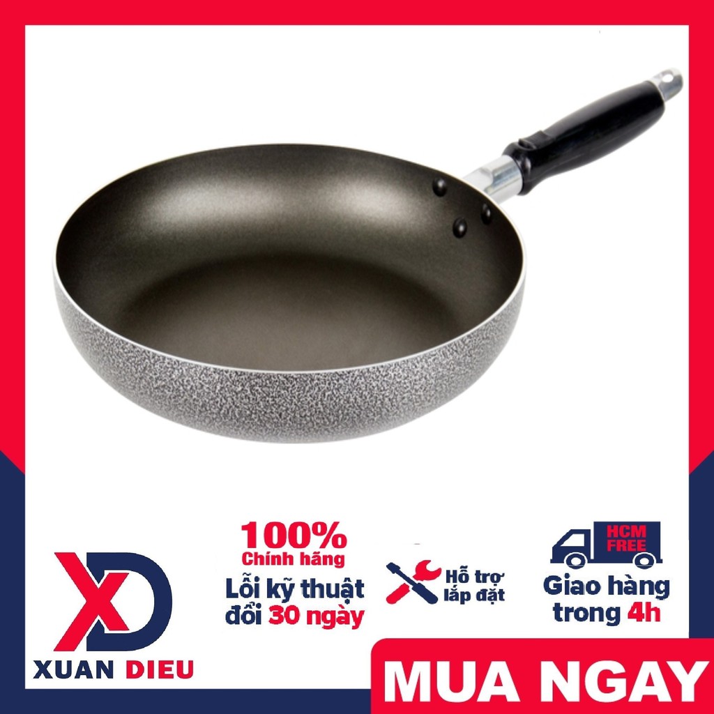 Chảo chống dính Happy Cook NSF24 Chất liệu hợp kim nhôm cao cấp, đường kính 24cm, Dùng được cho bếp gas, bếp hồng ngoại