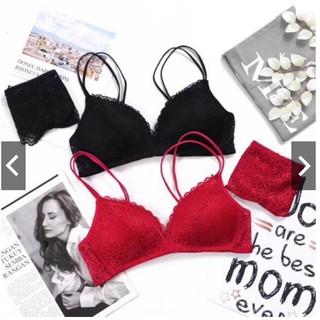 Hàng cao cấp- bộ đồ lót ren không gọng đệm mỏng siêu sexy