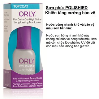 Sơn bóng orly polishield 24270 nhanh khô, nhập khẩu mỹ, chính hãng, có phiếu công bố mỹ phẩm