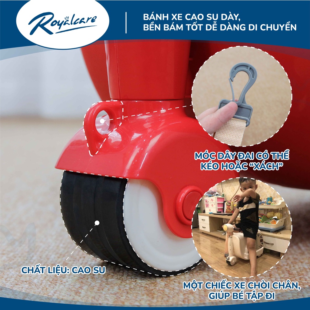 Vali cho bé 2 trong 1 kết hợp xe chòi chân Vespa - Royalcare 822217 đồ dùng đi du lịch