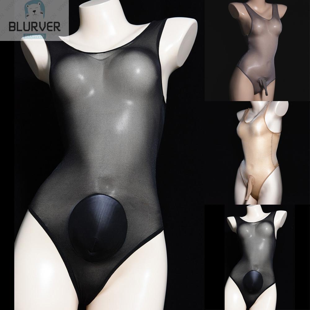 BLURVER~Mens Sexy Sheer Mesh Bodysuit Leotard See Through Pantyhose Slim Body-Stockings#blueriver