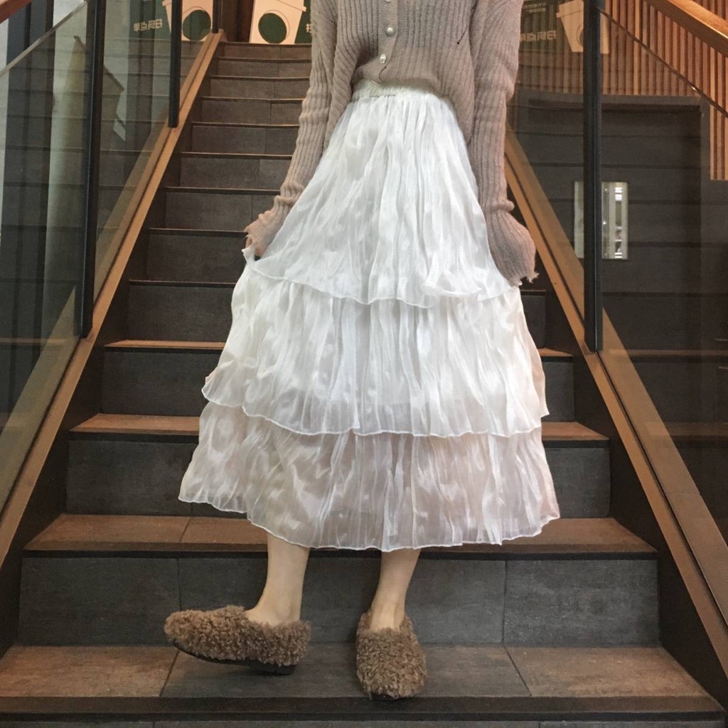 Chân Váy Chiffon Xếp Tầng Phong Cách Hàn Quốc Thời Trang Xuân Hè Hàng Mới Dành Cho Bạn Nữ 2021