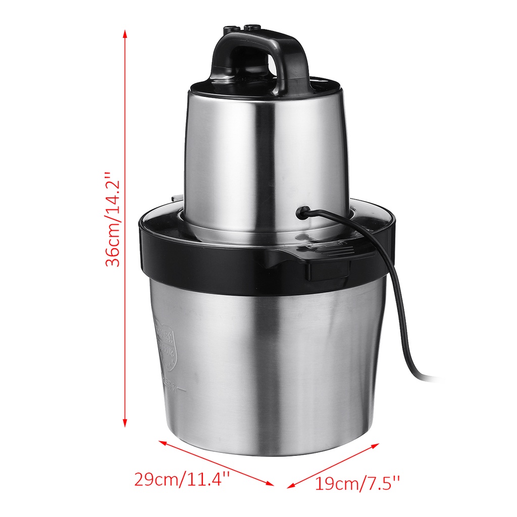 Máy Xay Thịt Bằng Thép Không Gỉ 1800W 6L 2 Tốc Độ