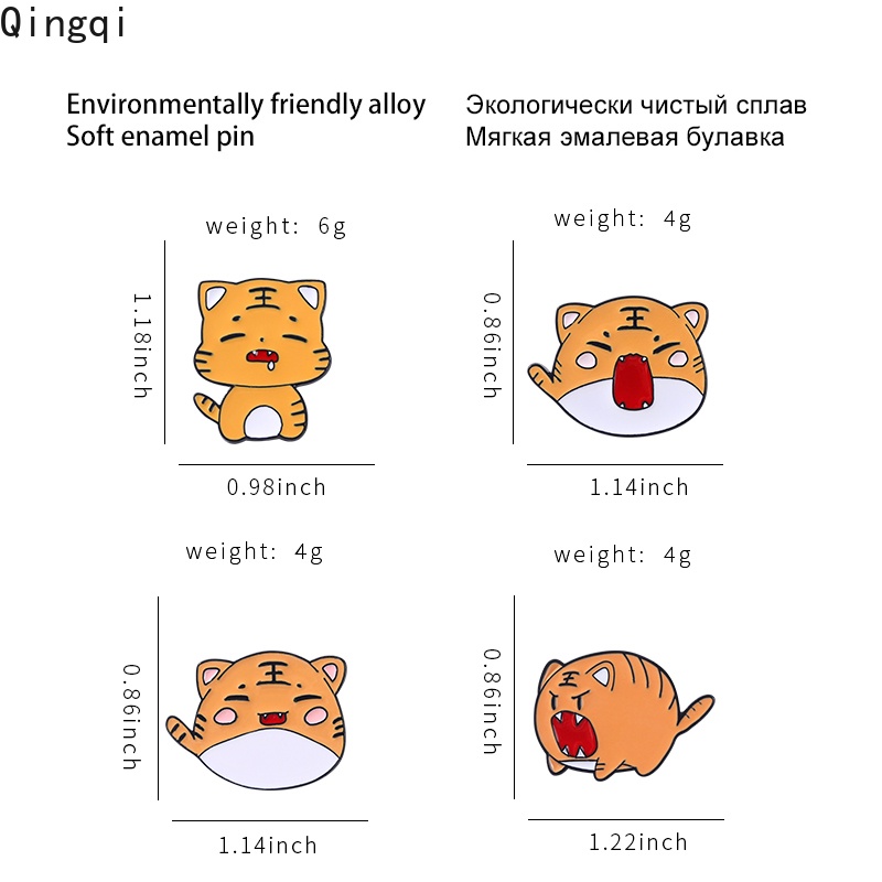 Ghim cài áo Miss Zoe hình cọp hoạt hình dễ thương