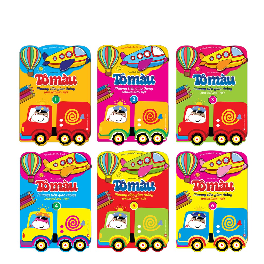 Sách - Combo Tô màu phương tiện giao thông (trọn bộ 6 tập)