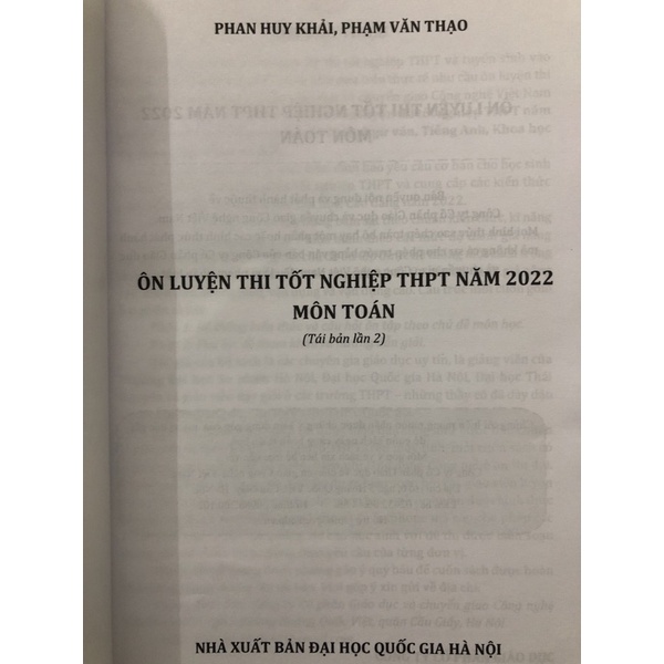 Sách - Ôn luyện thi THPT Quốc gia năm 2022 môn Toán