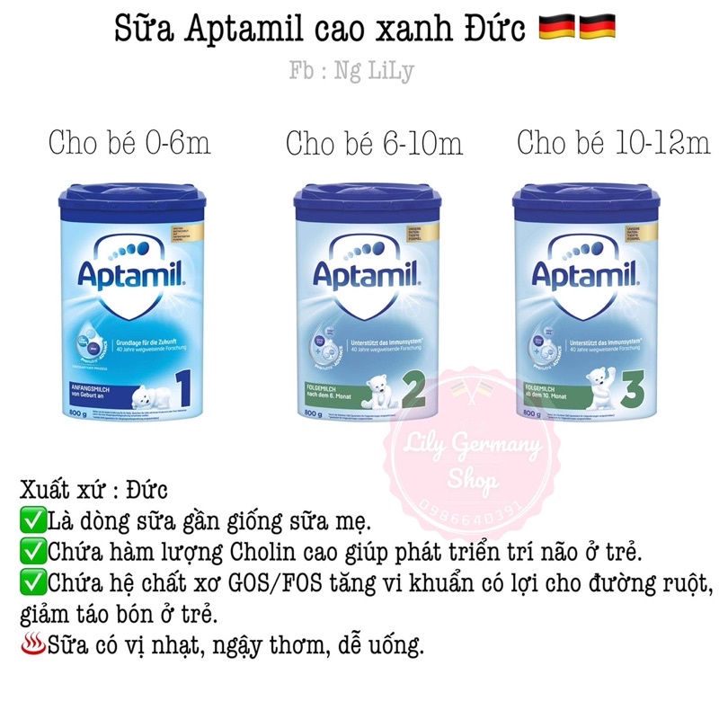 Sữa aptamil xanh pre,1,2,3