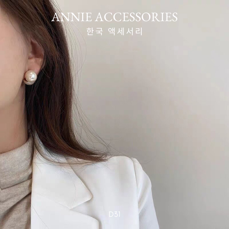 Bông tai ngọc trai nhân tạo phong cách đơn giản hiện đại ANNIE - D31
