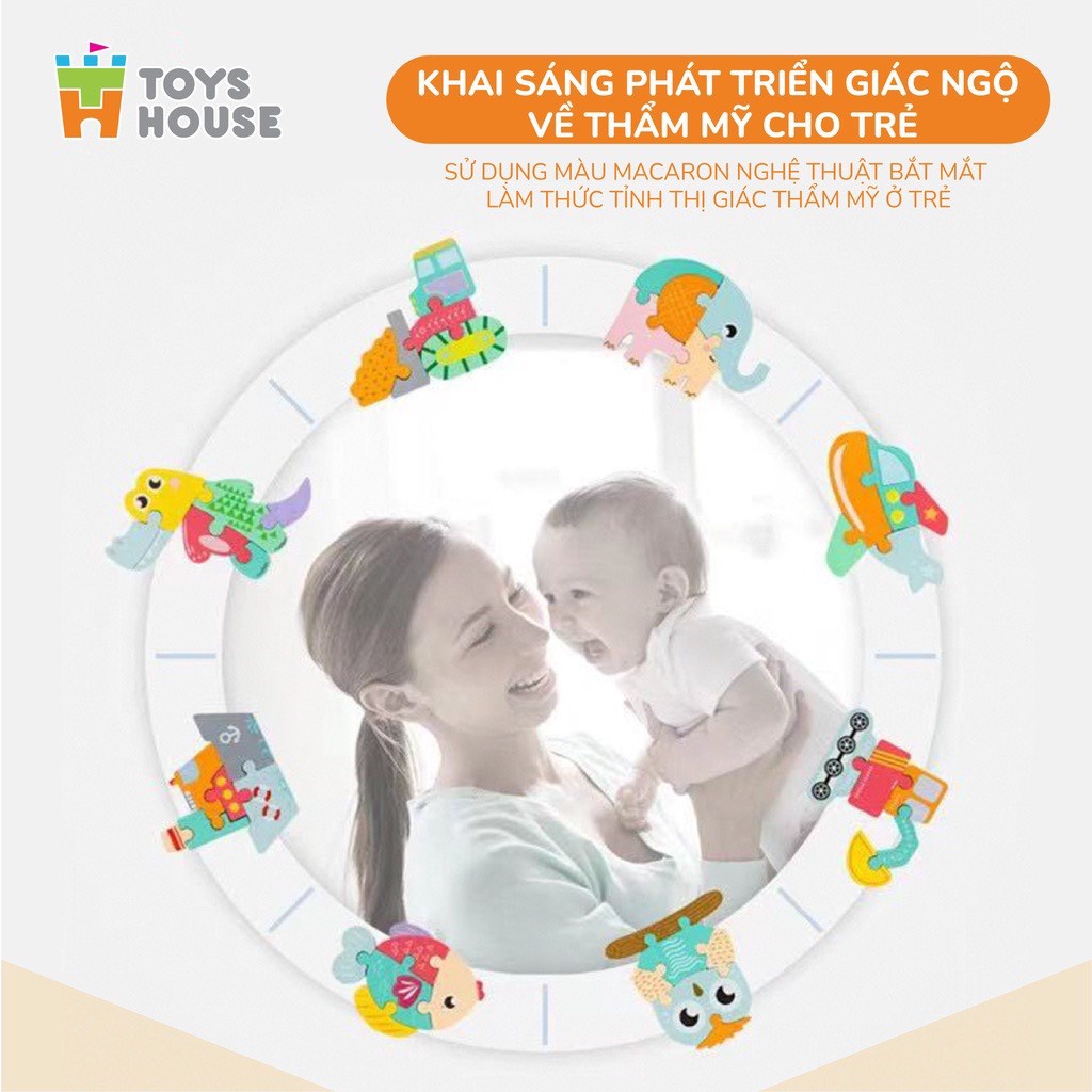 Đồ chơi ghép hình gỗ thông minh cho bé ToysHouse nhân vật hoạt hình ngộ nghĩnh, màu sắc đa dạng