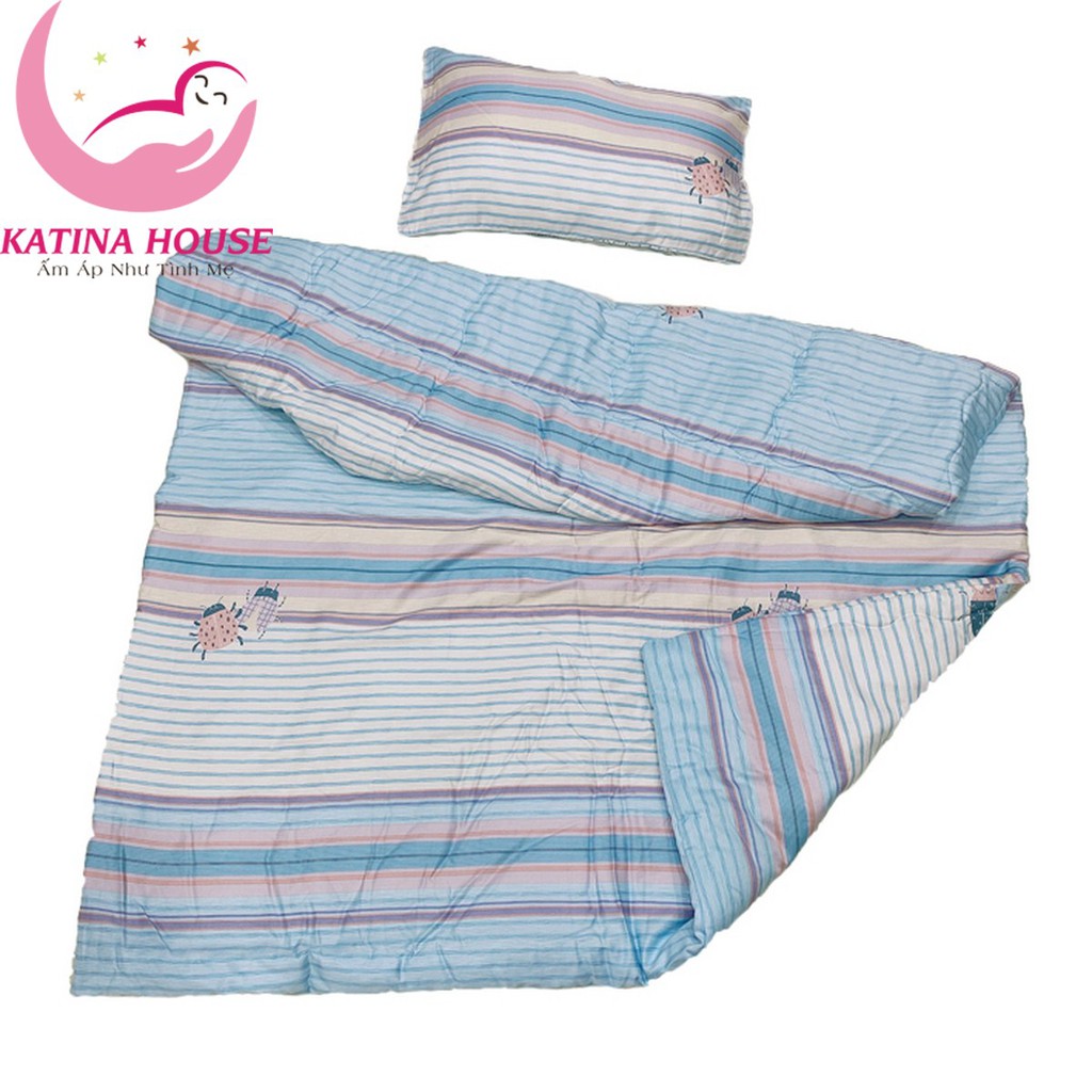 Bộ mền gối cho bé đi học 1-5 tuổi, vải Tencel cao cấp mềm, mát lạnh, họa tiết bé trai, gái đáng yêu