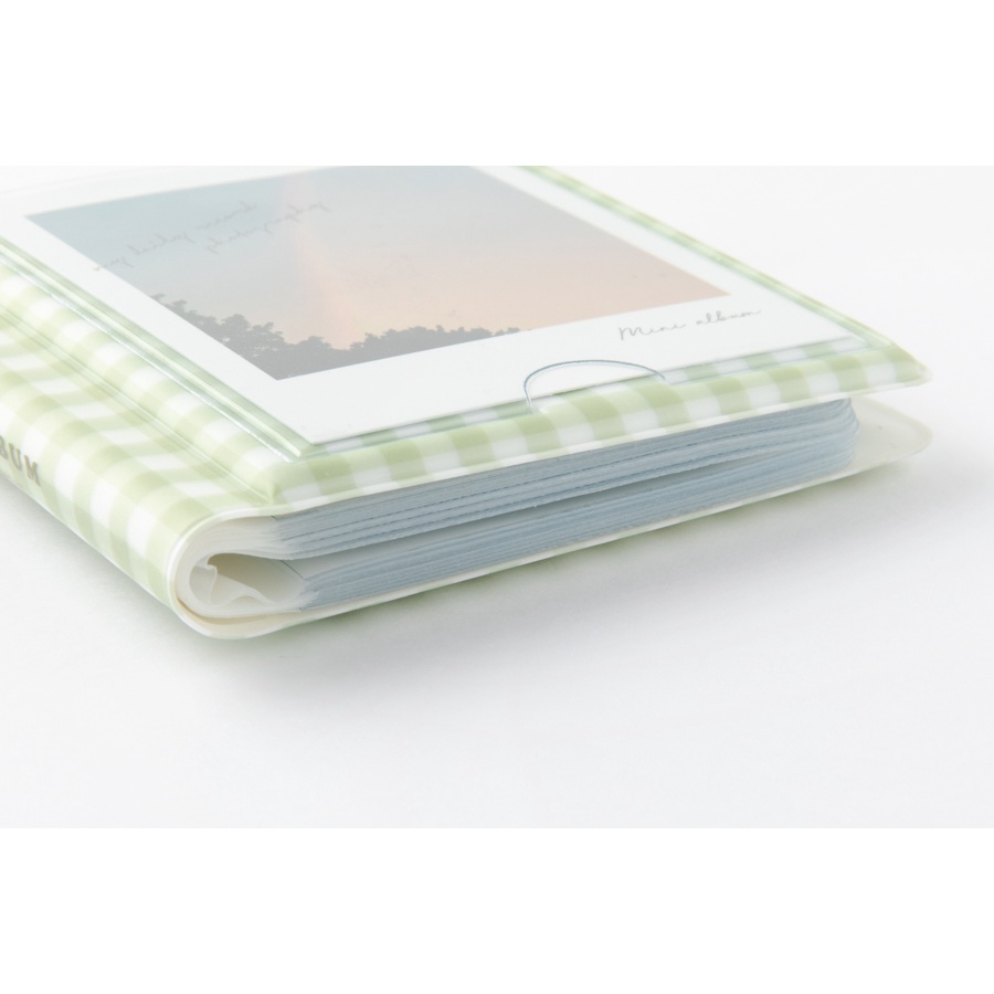 Binder Collect Book ARTBOX Hàn Quốc Đựng Ảnh Polaroid Photocard Nhãn Dán Họa Tiết Caro Xanh Mint 16 Sleeves