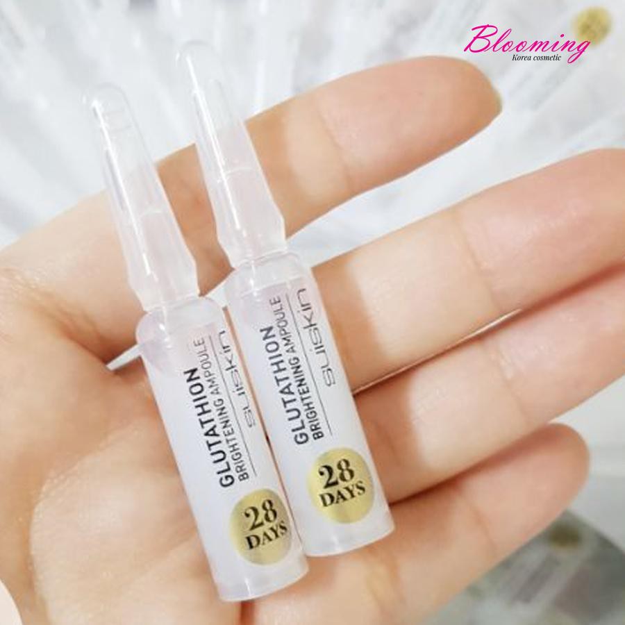 [Mã FMCG8 - 8% đơn 250K] Tinh chất dưỡng trắng da, giảm nám Suiskin Glutathione Brightening Ampoule 28 days 1.5ml/2 ống