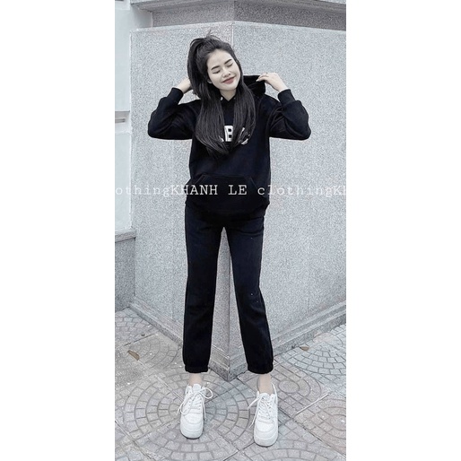 SÉT BỘ NỈ ÁO QUẦN DÀI KIỂU BOM NĂNG ĐỘNG THỂ THAO