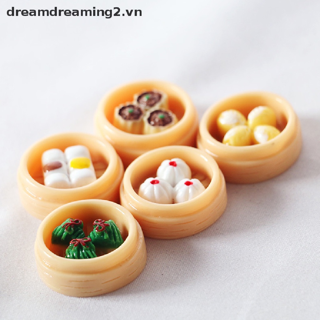 Bộ 5 Mô Hình Thức Ăn Trung Hoa Tỉ Lệ 1: 12 Trang Trí Nhà Búp Bê