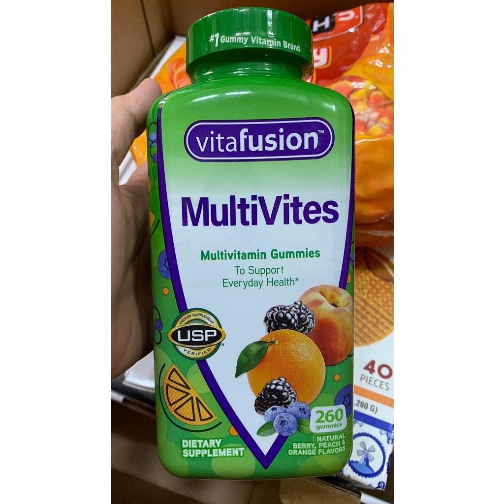 (cận date ) Kẹo dẻo bổ sung vitamin tổng hợp Vitafusion MultiVites 260 viên (date 2023)