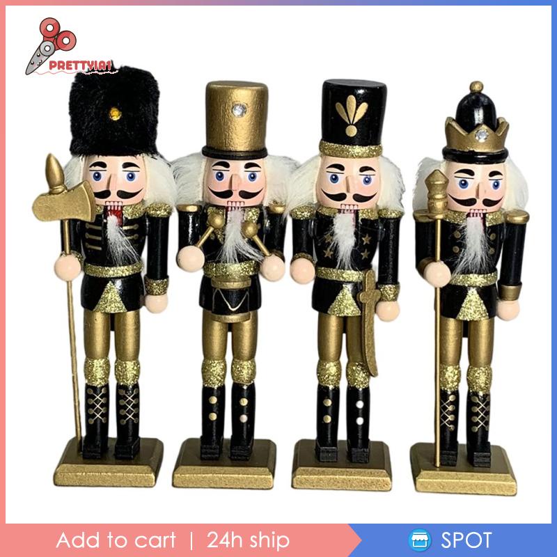 [Prettyia1] Set 4 Đai Ốc 7inch Cổ Điển Trang Trí Giáng Sinh