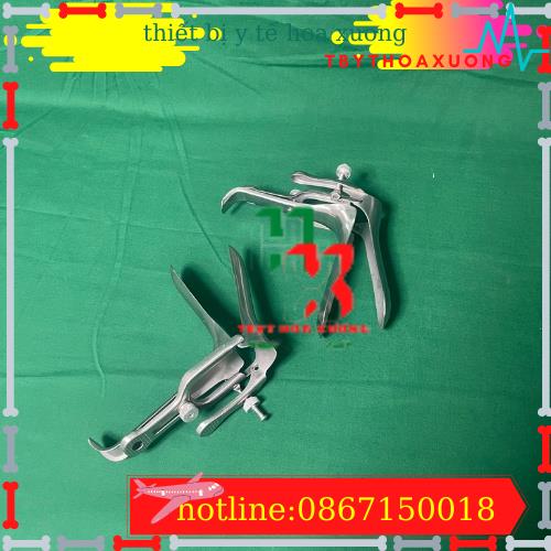 Mỏ vịt âm đạo inox loại 1 vít, 2 vít cỡ tiểu, cỡ trung dùng trong khám phụ khoa