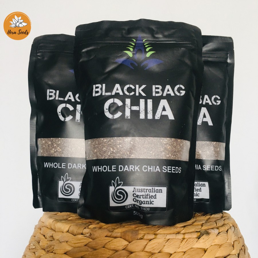 Hạt Chia ÚC BLACK BAG CHIA 500g - Hàng Chuẩn - Date mới.