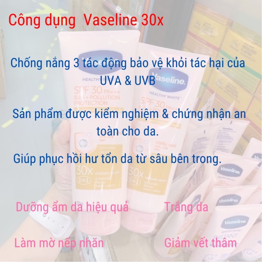 Sữa Dưỡng Thể Trắng Da Vaseline 30X SPF 30 PA++++ Thái Lan, Dưỡng Trắng Gấp 30 Lần, Dưỡng Ẩm,Chống Nắng 320ml Vala Store