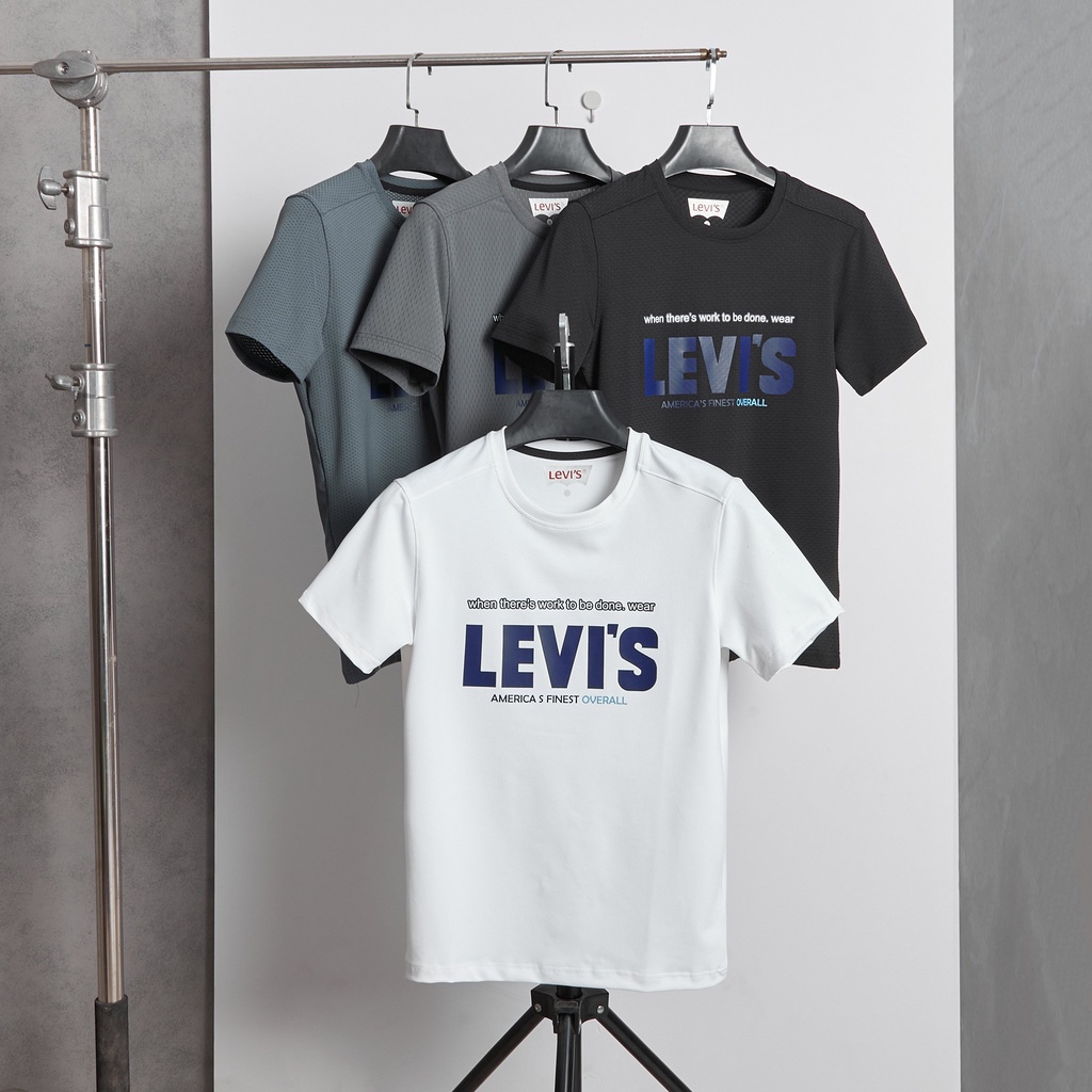 Áo thun nam cổ tròn ngắn tay cao cấp LEVIS vải thun dai khắc Laser  - Đẳng Cấp Hoa Kỳ
