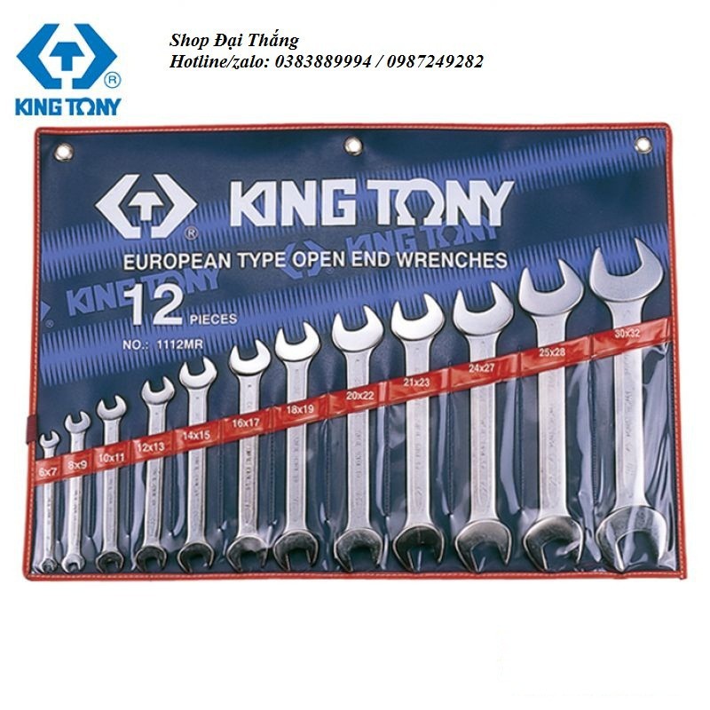 Bộ cờ lê 2 đầu mở 12 chiếc 6x7-30x32mm Kingtony 1112MRN