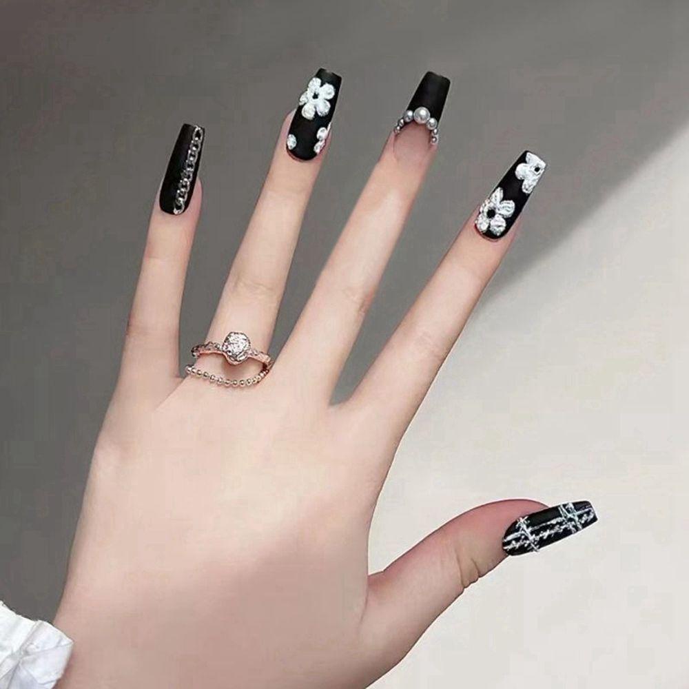 NIUYOU Hộp 24 Móng Tay Giả Trang Trí Nghệ Thuật