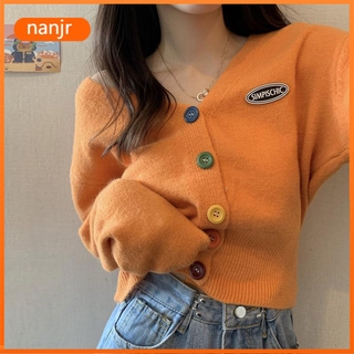 Young and trendy V-neck Long Sleeve T-shirt with Buttons