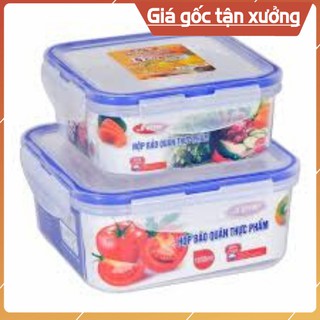[ MUA là THÍCH ] Bộ 2 Hộp Đựng Thực Phẩm 4 Khóa 2242