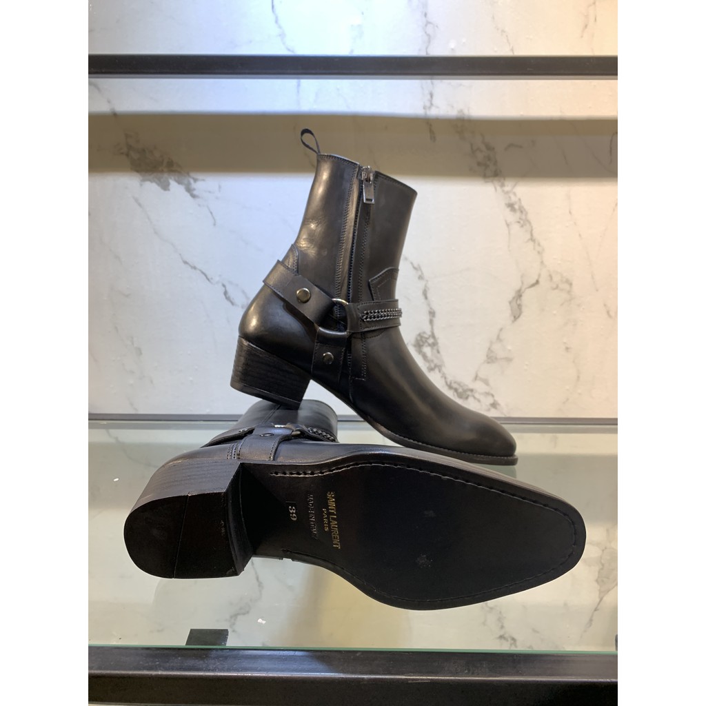 Harness boot chain black 1:1 LEATHER