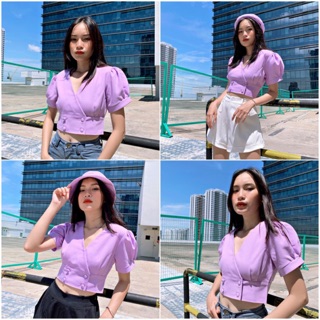 ÁO TAY PHỒNG KIỂU CÔNG CHÚA ALICE TOP PURPLE BY NATTHY STYLE