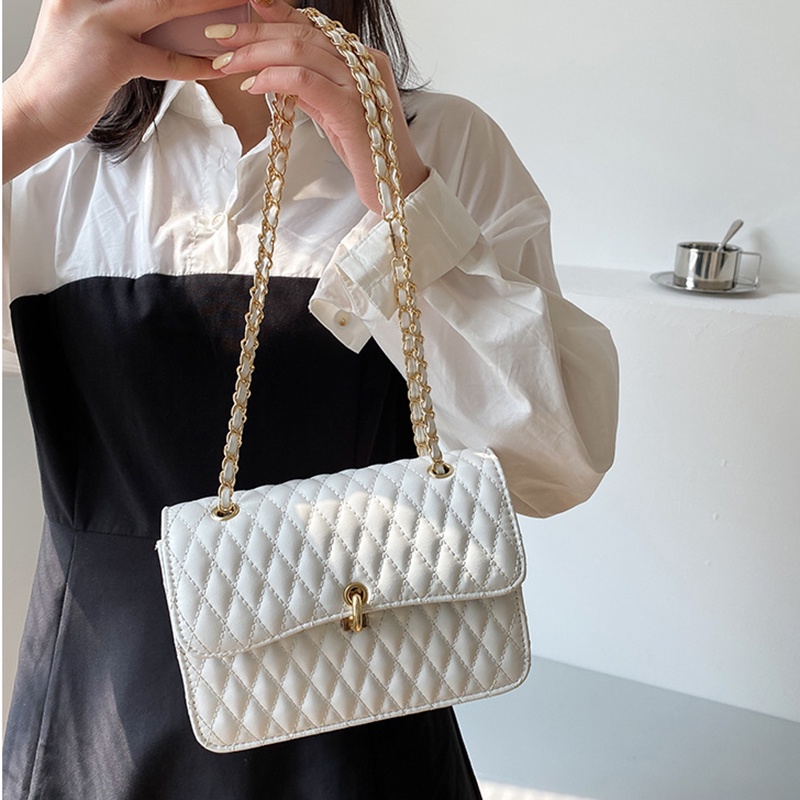 Túi đeo chéo IELGY họa tiết kẻ sọc hình thoi thời trang đơn giản dành cho nữ