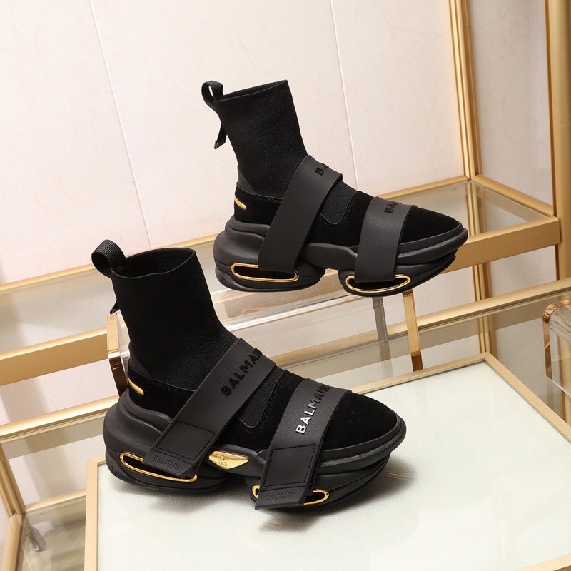 Giày thể thao cổ cao mẫu mới độc đáo cho nam thương hiệu Balmain cao cấp