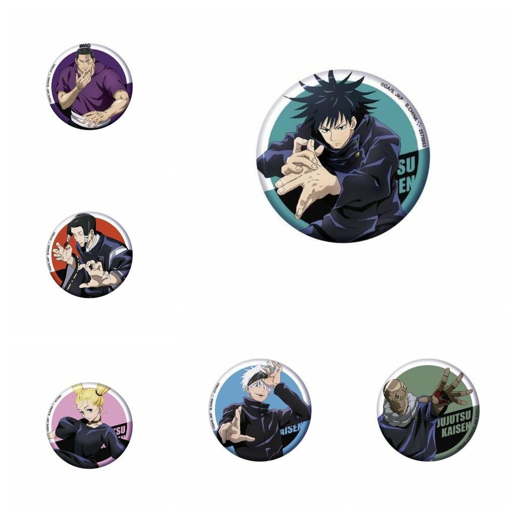 Combo 12 huy hiệu cài áo IN HÌNH Jujutsu Kaisen Chú thuật hồi chiến anime chibi dễ thương tiện lợi