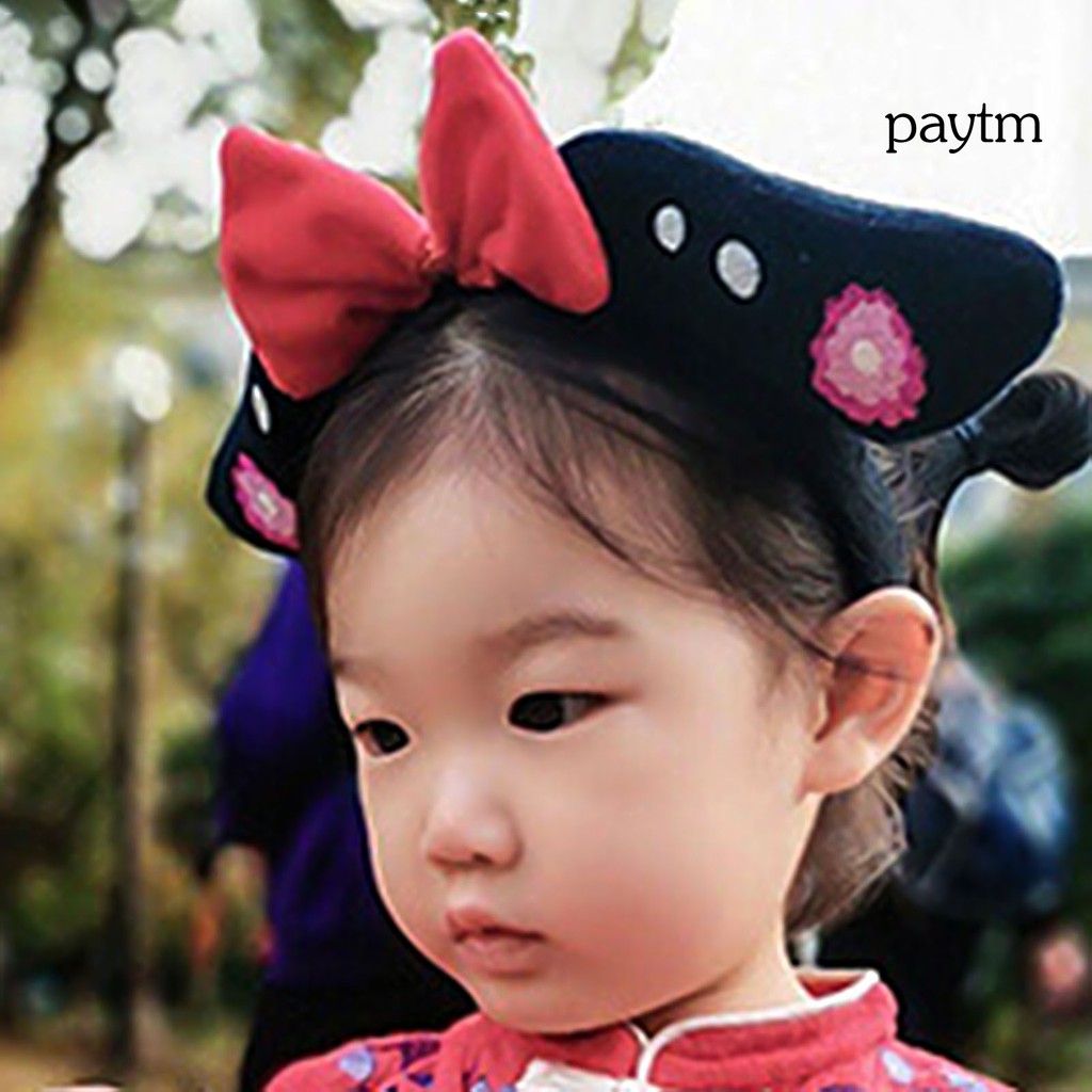 Băng Đô Cài Tóc Đính Hoa Tua Rua Hóa Trang Công Chúa Trung Hoa Cổ Điển Cho Bé Gái