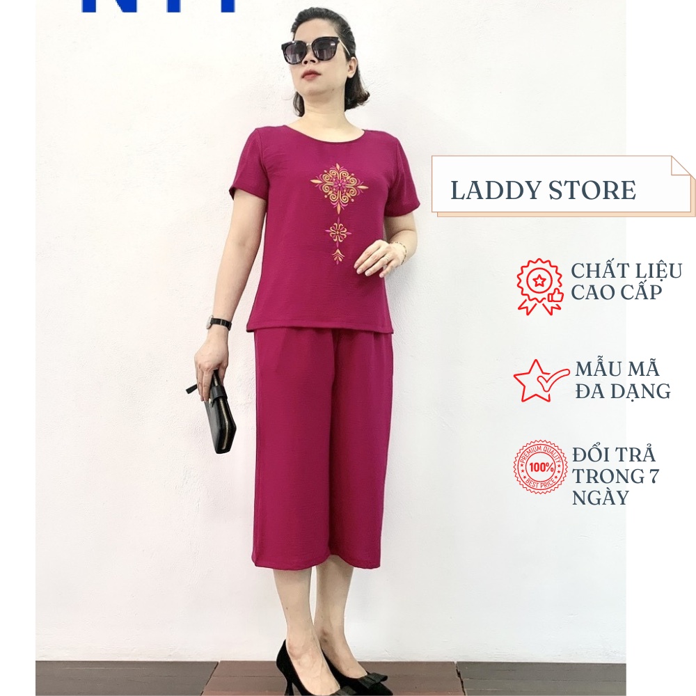 Thời Trang Trung Niên Bộ Đũi Cao Cấp Quần Lửng Đủ Size Từ 47 70kg Dành Cho Quý Bà 2022 - Laddy Store