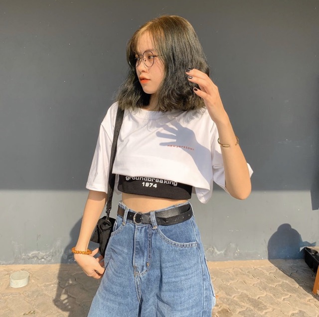 Áo Croptop Unisex ( full set 2 màu )